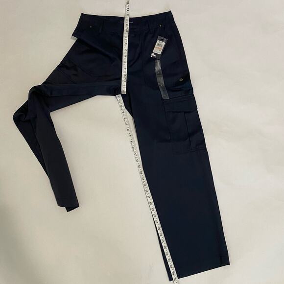 Tommy Hilfiger Pants Womens Size 2 Cary Capsule Cargo Navy Straight Wide Leg - Picture 4 of 9